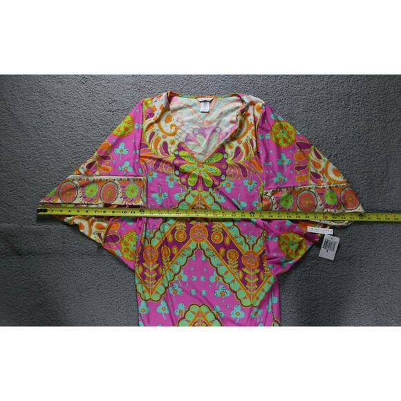 New Trina Turk Womens Swimwear Small Woodblock Floral Swim Cover-Up Tunic - Picture 7 of 8